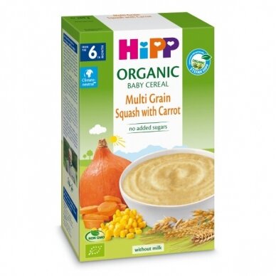 Organic multi grain cereal with carrot and pumpkin