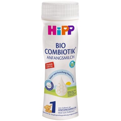 HiPP 1 BIO COMBIOTIK® ekologiškas pradinio maitinimo pieno mišinys kūdikiams nuo gimimo. Paruoštas vartoti.